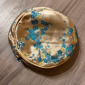 Vintage Silk Embroidered Jewelry Case